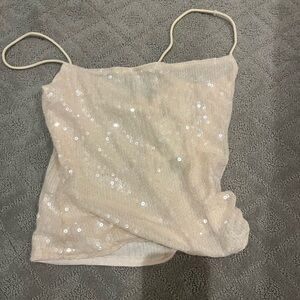Missguided Cream Sequin Camisole